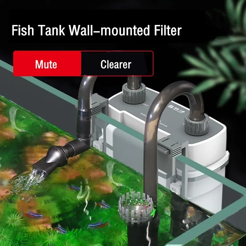 Aquarium Wasserfall Filter Aquarium Externe Wasserpumpe Zauberstab-montiert Kleine Zirkulation Filter Elektrische Entfernen Öl Film Kanister