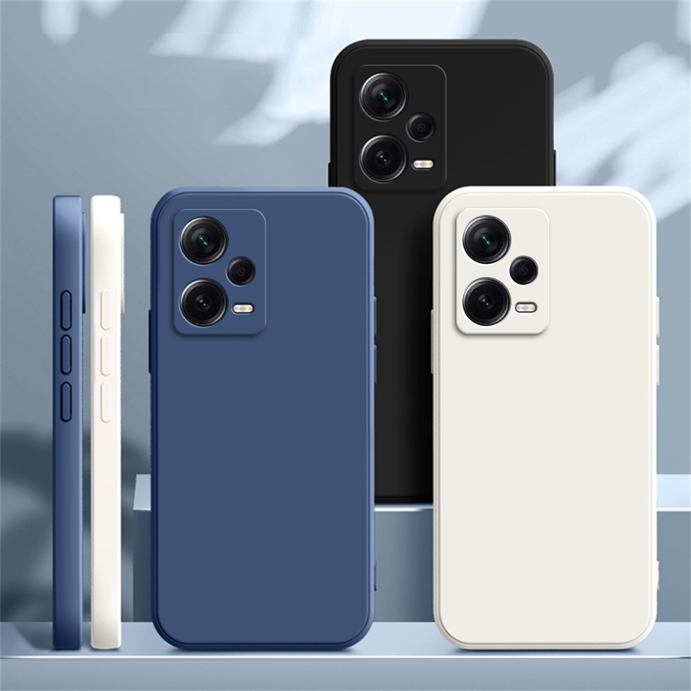 Funda cuadrada de silicona mate para Xiaomi Redmi Note 12 5G Note 12 Pro + Fundas suaves Redmi Note12 Pro Plus 5G Fundas básicas mate