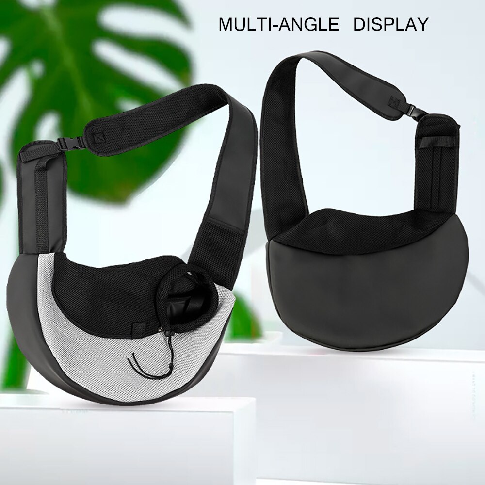 Hands Free Pet Carrier Adjustable Padded Leash Breathable Shoulder Bag Front Pocket Carrying Belt For Small Dogs Cats 40x22x10cm