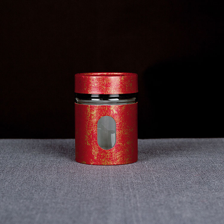 Xin Jia Yi Tube en verre et couvercle à vis en plastique avec fenêtre transparente, boîtes de mariage pour café vide fruits secs: 8.3cm x 11.7cm / Rouge