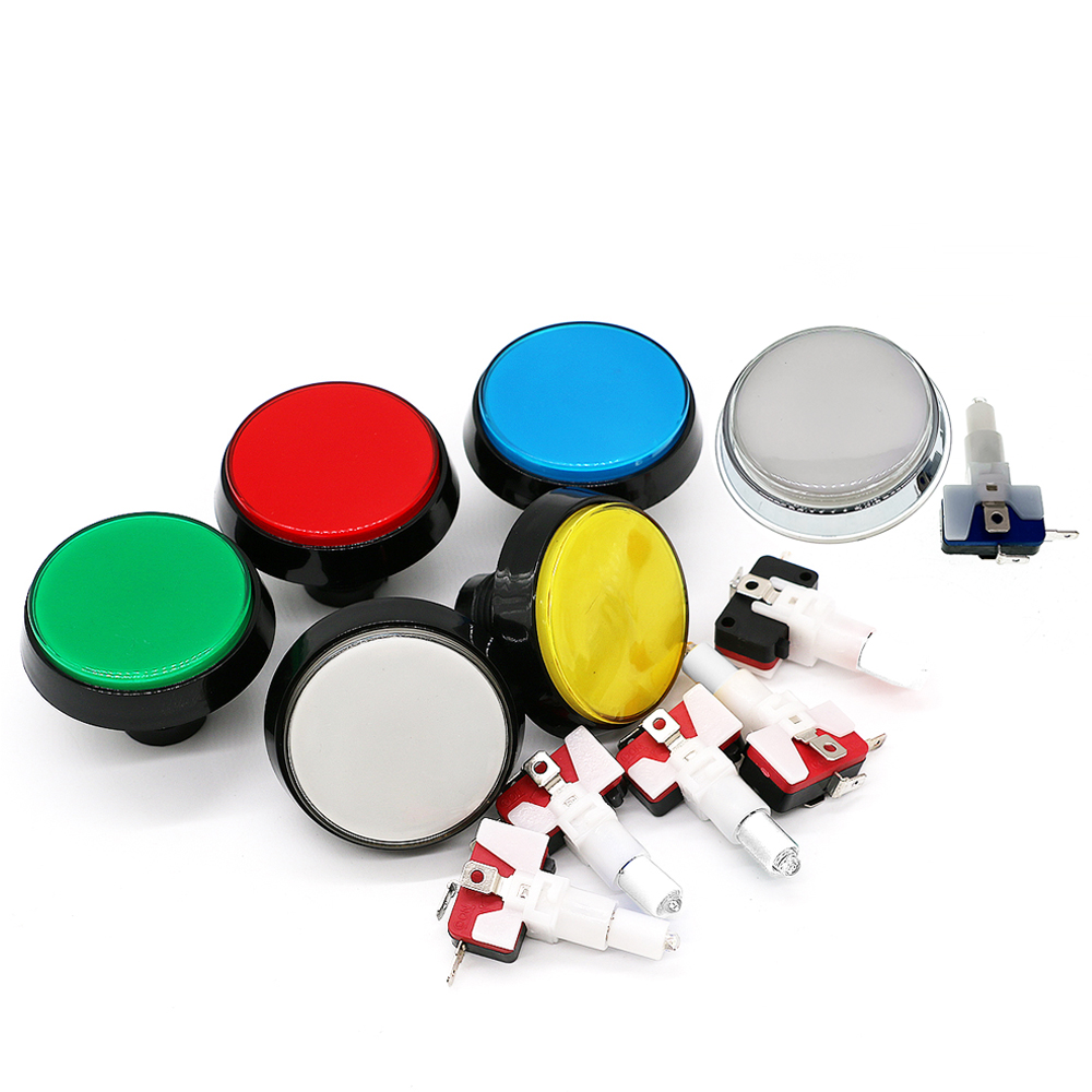 60mm lys trykknap led 12v oplyste blub video mønt arkade spil automat kran klo flipper dele pickup switch