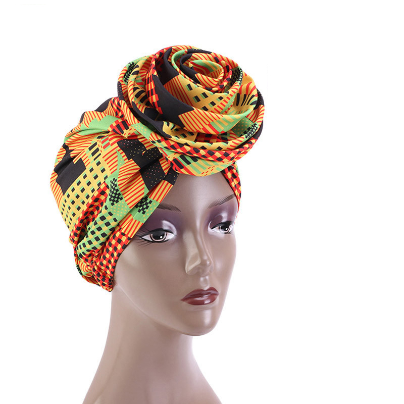 Bonnet Women African Floral Print Ankara Bonnet Hat Ladies Turban Big Flower Cap Head Scarf Beanies Wrap Indian