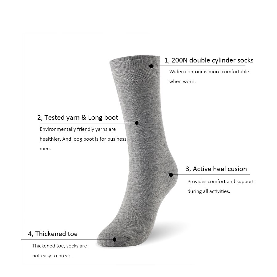 Herensokken van bamboevezel, lange laarzen, herensokken, 6 paar/partij, uk maat 7-11 , eur maat 40-46 1006 vk