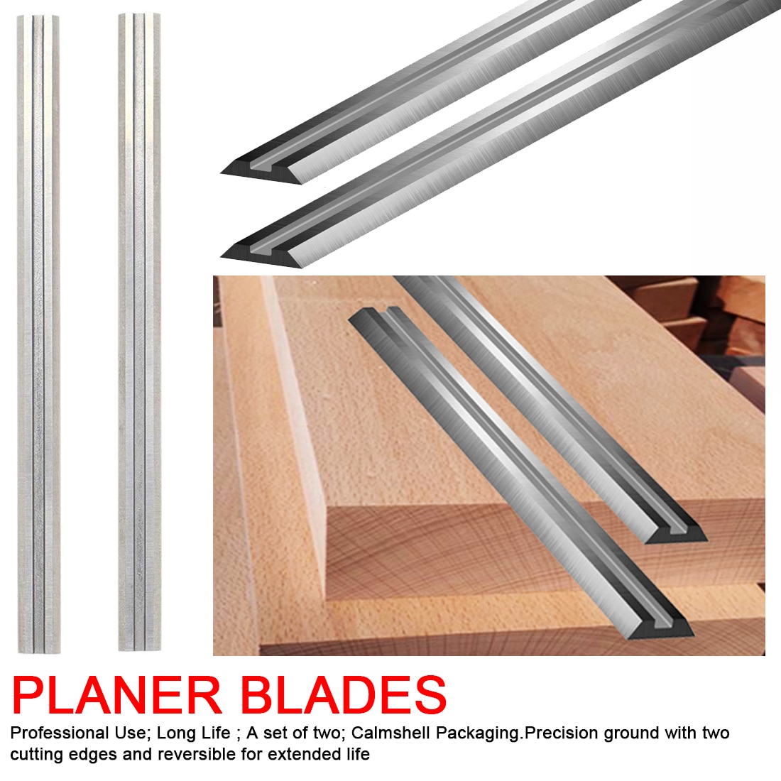 Hard Alloy Planer82x5.5x1.2mm Reversible Wood Planer Knife for Woodworking Machinery Parts Wood Planer Blades