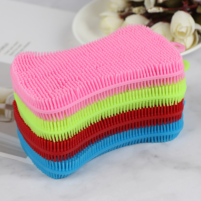 Esponja de silicone para lavar louça, panela de silicone para lavar louça e esponja, ferramenta de limpeza de cozinha