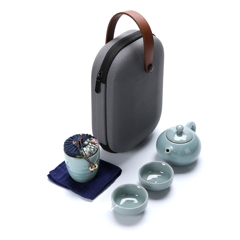 Chinesische Kung Fu Tee-Set Keramik Tragbare Teekanne Set Im Freien Reise Gaiwan Tee Tassen Tee Zeremonie Teetasse Trink Fine: M