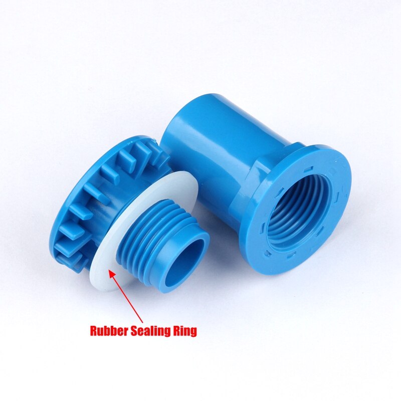 1pc 20 25mm PVC Strong Drainage Connectors Flat Bottom Aquarium Fish Tank Adapter Pipe Joints Water Tank Drain Connector