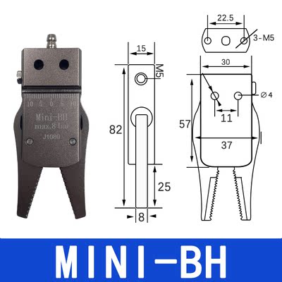Mini-Greifer der Manipulator befestigung mit magnetischem Induktion schutz für Höhle Spritzguss zylinder für pneumatische Vorrichtungen: Gelb