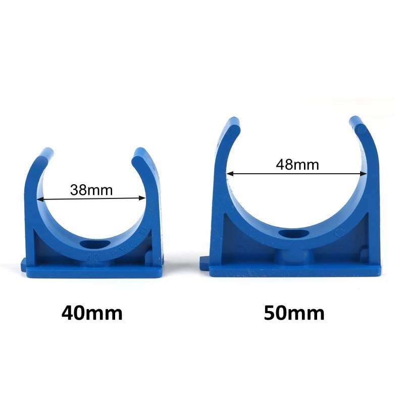 5pcs PVC20/25/32mm/40/50mm PVC Pipe Clamps Water Pipe Support PVC Pipe Connector Garden Irrigation Fittings