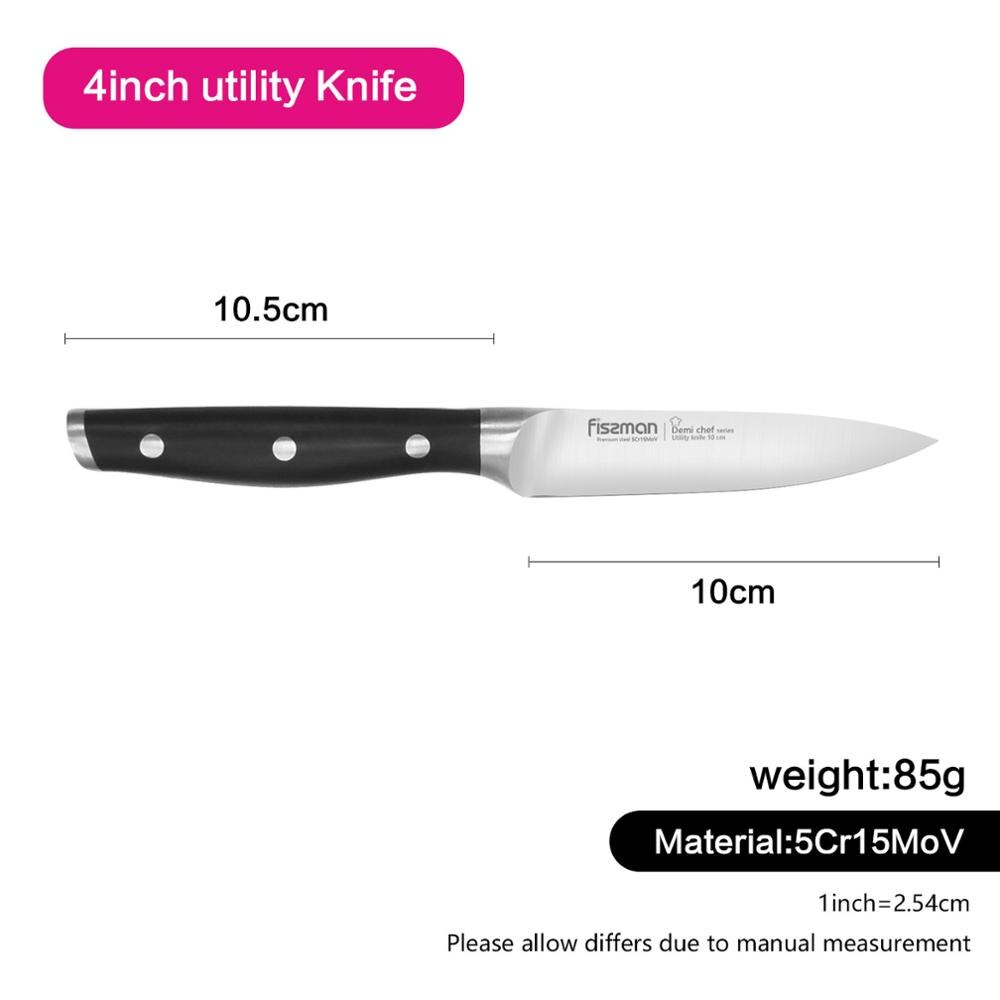 FISSMAN Demi Chef Series German Steel Kitchen Knives Utility Chef Santoku Cheese Knief: Model 2372