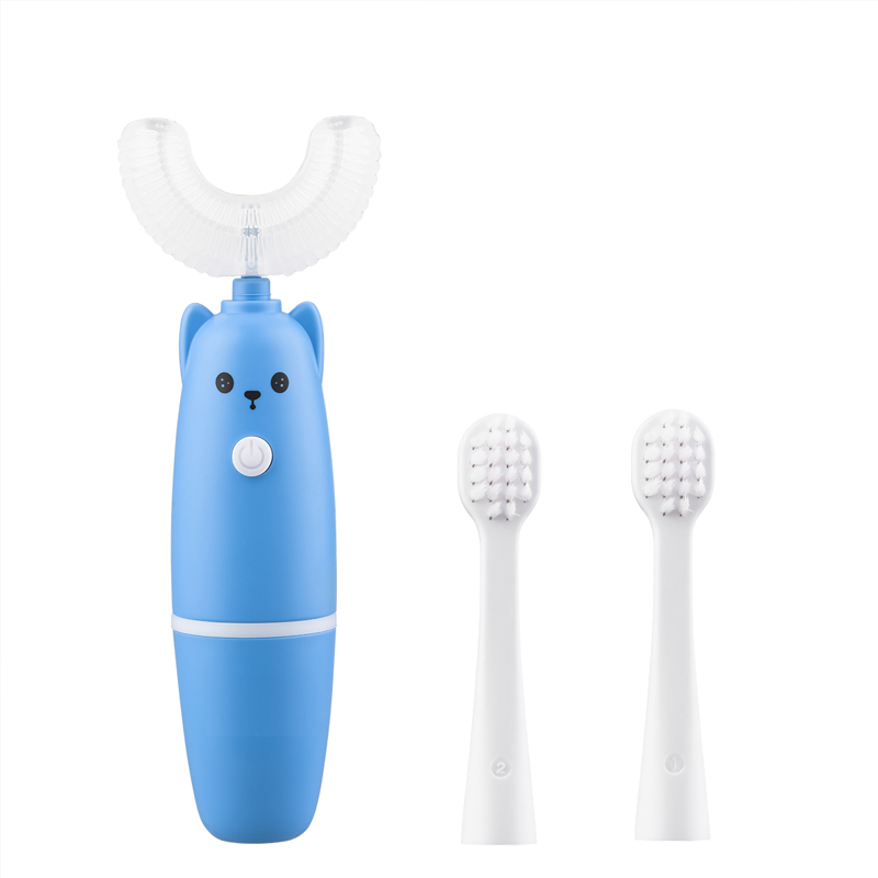 Smart 360 Graden Elektrische Tandenborstel Kids Silicon Automatische Ultrasone Waterproofteeth Tandenborstel Cartoon Kinderen Oral Care: Blauw