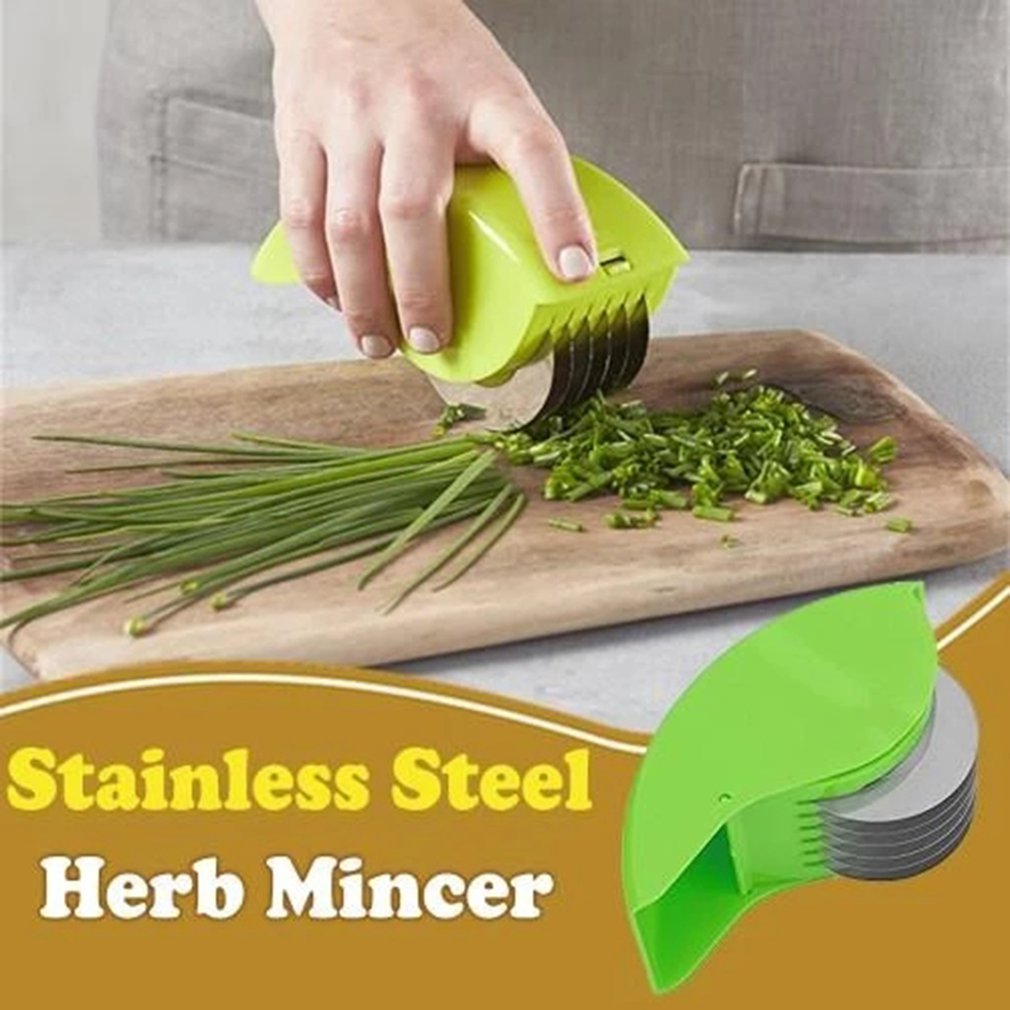 Multi-Function Stainless Steel Roller Cutting Onion Tool Labor-Saving Cutting Device Kitchen Shredder Kitchen Tool