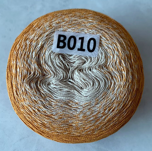 Ovillo de algodón y lino para Tartas, hilo degradado 8 # de encaje Macaron, línea de gelatina de 4 hebras, sección larga teñida, chal de ganchillo, TJ20263, 300G por bola: Verde militar