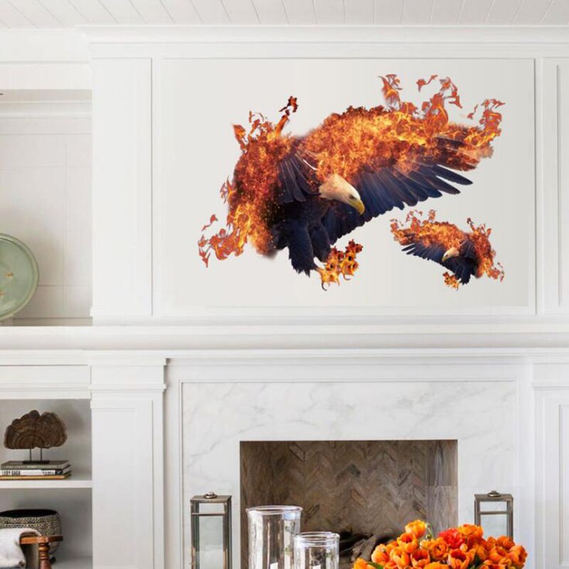 Flame Eagle wall sticker home decor living room diy art decal removable wall stickers