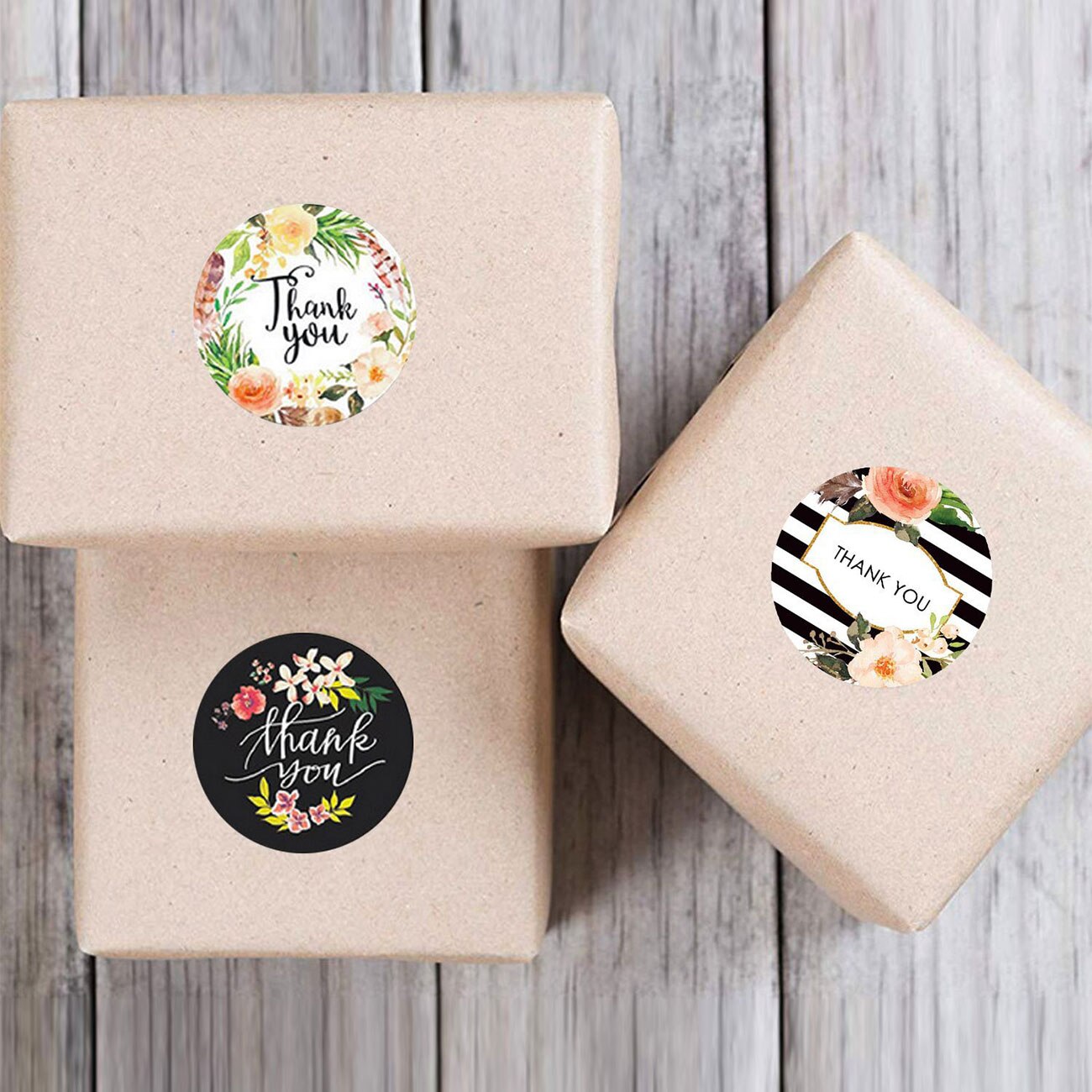 500pcs Roll Seal Label Handmade Custom Sticker Cut And Paste Flower Handmade Crafts Decoration Thank You Seal Sticker