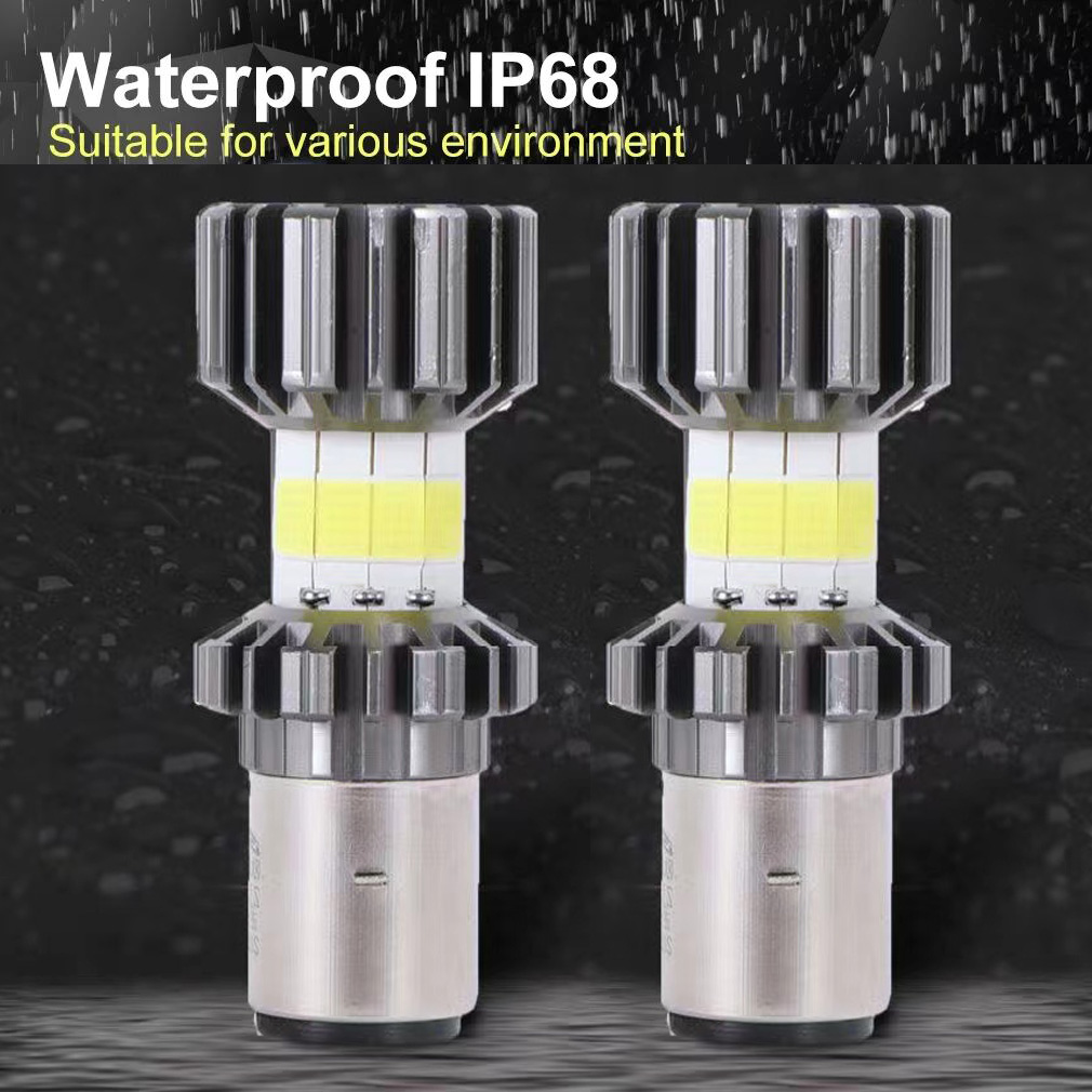 H4 LED Moto H6 BA20D 69000 LMLED Motorfiets Koplampen 8 Zijden COB Wit 6000 K Hi Lo Lamp Scooter accessoires Mistlampen 12 V