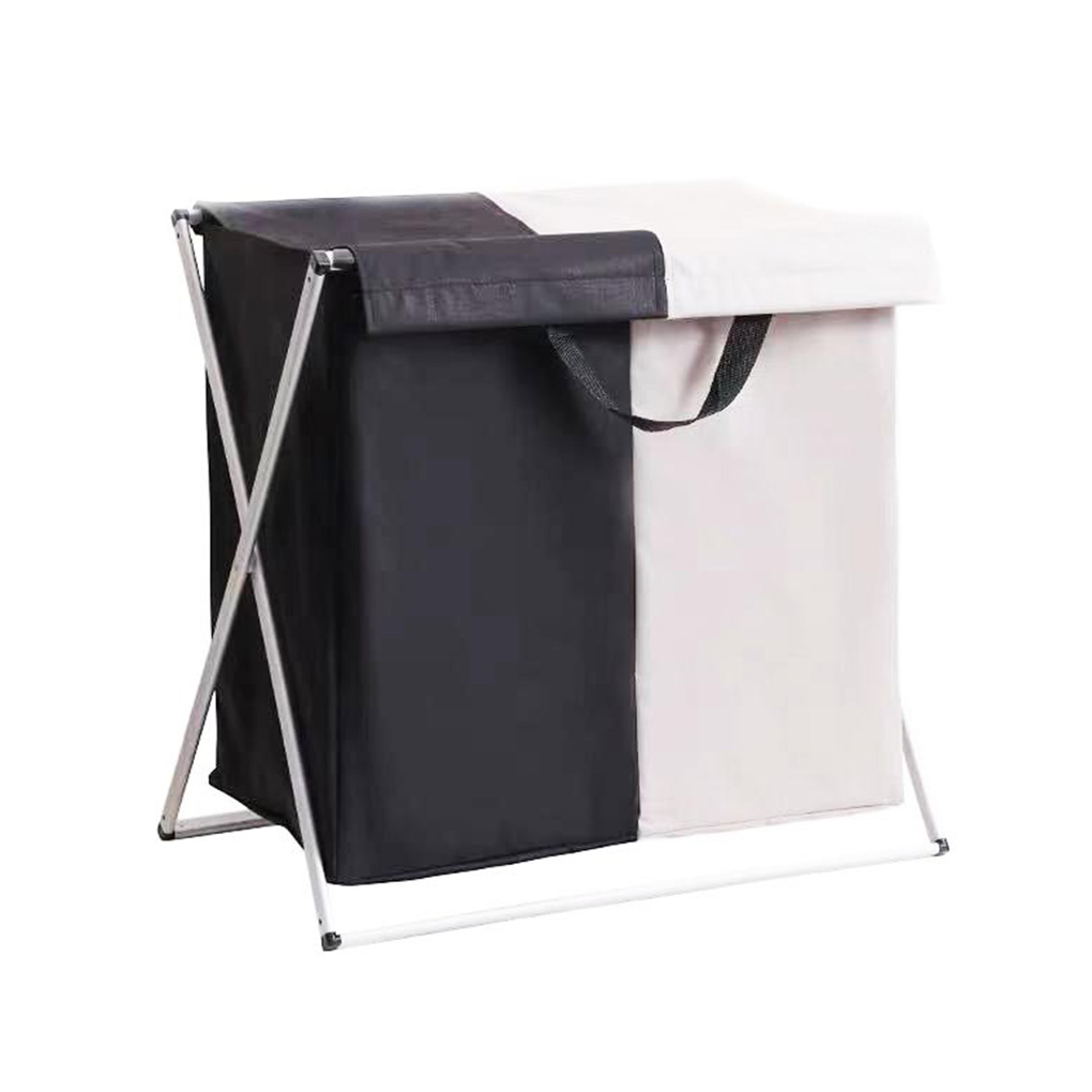 Cesta para la colada, cubo para ropa, suministros para el hogar, plegable, firmeza, conveniencia, organizador de ropa, negro-beige: Negro