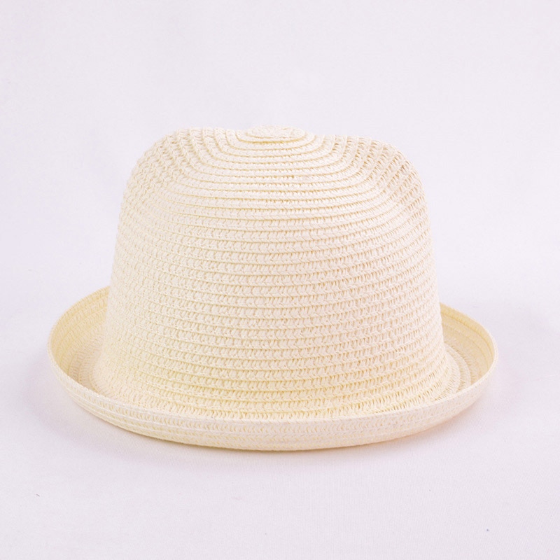 Nette Baby Hut Mit Ohren Sommer Stroh Mesh Baby Mädchen Junge Hut Kinder Snapback Baseball Cap Kinder Strand Sonnenhut: style 3 white