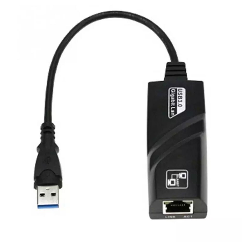 Plug and play gigabit svart snabb överföring dator hög hastighet enkel installation laptop tillbehör usb 3.0 to rj45 nätverksadapter: Default Title