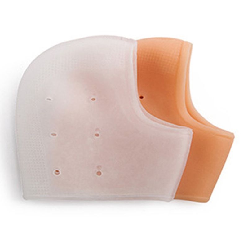 2Stck Silikon Gel Feuchtigkeitsspendende Plantarfasziitis Ferse Socken unisex Fuß Protektoren Schuh Kissen Geknackt Schmerzen Linderung Einsätze Pads
