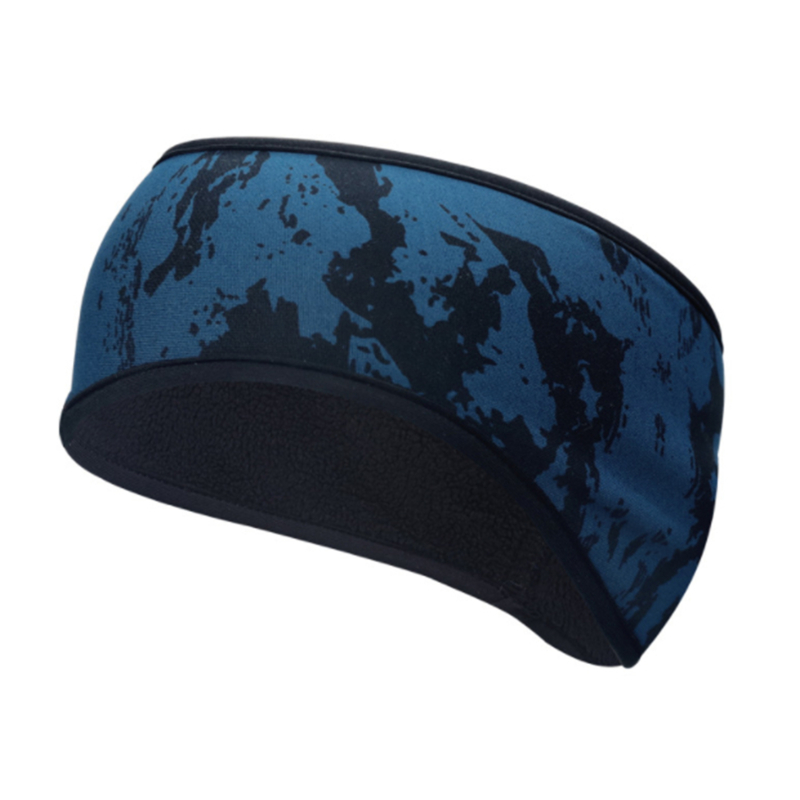 1pc winter sweatband ear warmers for women and girls, fleece ear covers, hair bands for running, cycling, skiing, outdoor sports, yoga, headscarf: Ink blue