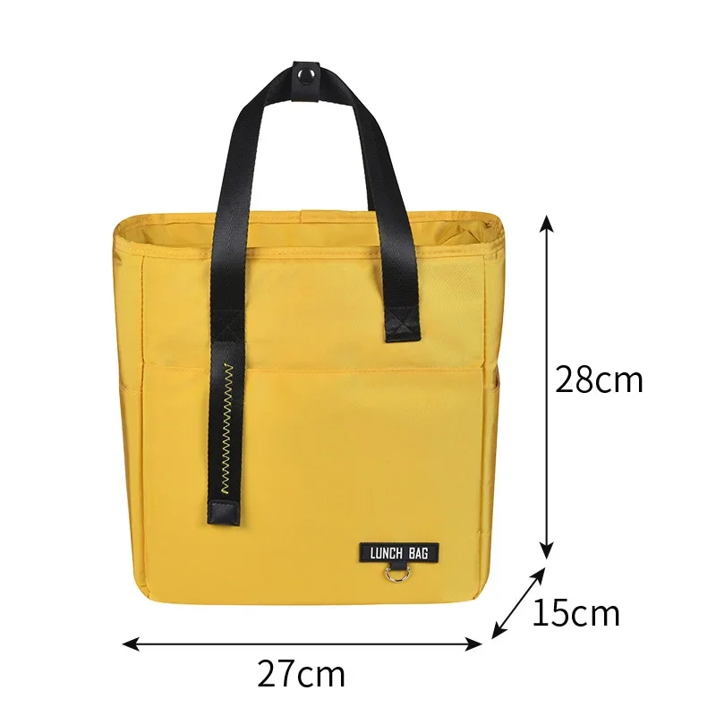 Insulated Bento Lunch Box Thermal Bag Large Capacity Food Zipper Storage Bags Container for Women Cooler Travel Picnic Handbags: Gold