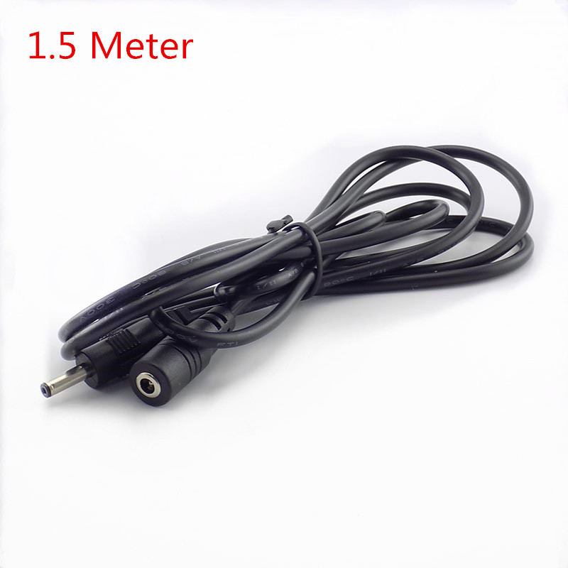 DC Extension Cable 1M 1.5M 3M 5M 3.5mm x 1.35mm Female to Male Plug for 5V 2A Power Adapter Cord Home CCTV Camera LED Strip: black