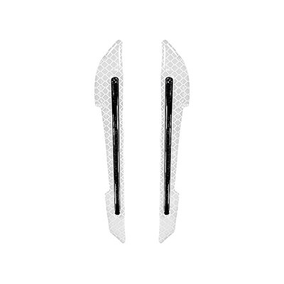 2 sztuk/zestaw samochodów odblaskowe naklejki ostrzegawcze Precut odblaskowa taśma znakująca lusterko wsteczne naklejki antykolizyjne: SilverWhite