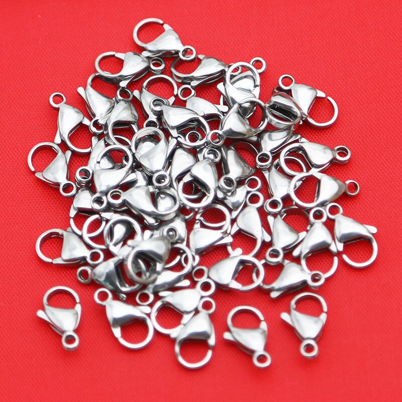 316 Stainless Steel Silver Lobster Clasps Claw Jewelry Hook Findings for Necklace Chain Bracelet