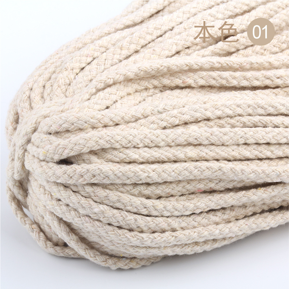 10Yards 5Mm Gekleurde Twisted Cord Touw 100% Katoenen Touw Cords Craft Decoratieve Twisted Diy Handgemaakte Tas Trekkoord Accessoires