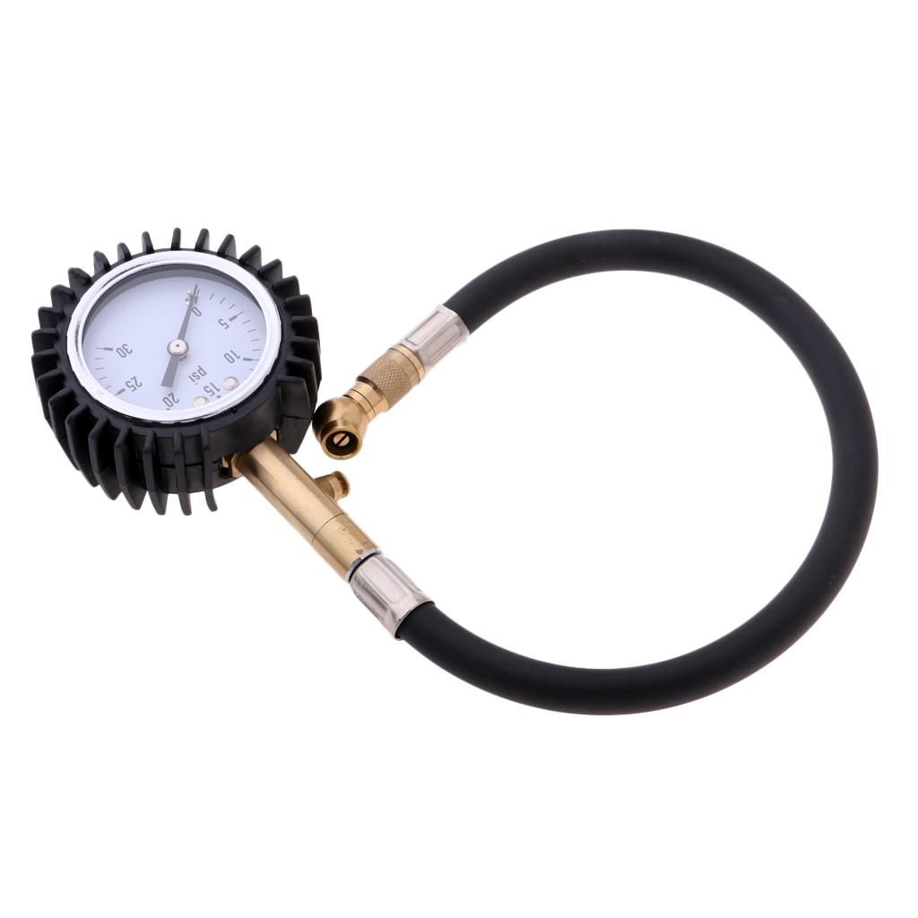 Pressure Gauge Dial Meter Tester With Flexible Hose & Air Release Valve Motorcycle Knee Pad Protector