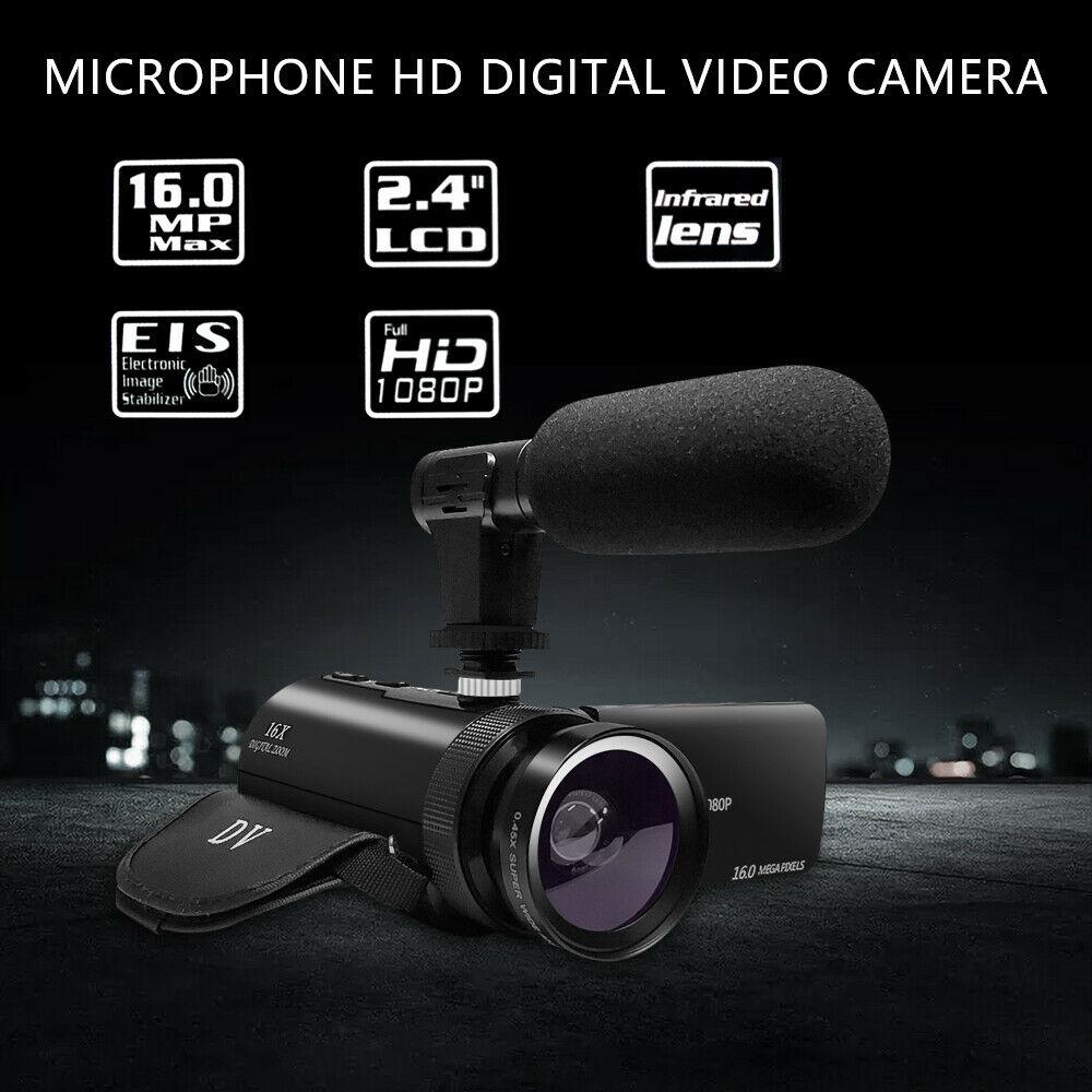 BEESCLOVER-cámara de vídeo Digital HD 1080P, videocámara con micrófono para fotografía, 16 millones de píxeles, r12