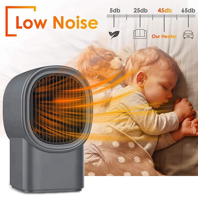 Electric Small Space Heater - Portable Electric Heater With Thermostat, Personal Room Heater For Office Home, EU Plug