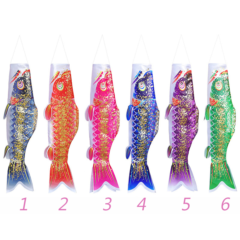 40/50/70cm Japanese Carp Windsock Streamer Fish Flag Kite Cartoon Fish Colorful Windsock Carp Wind Sock Flag Koinobori