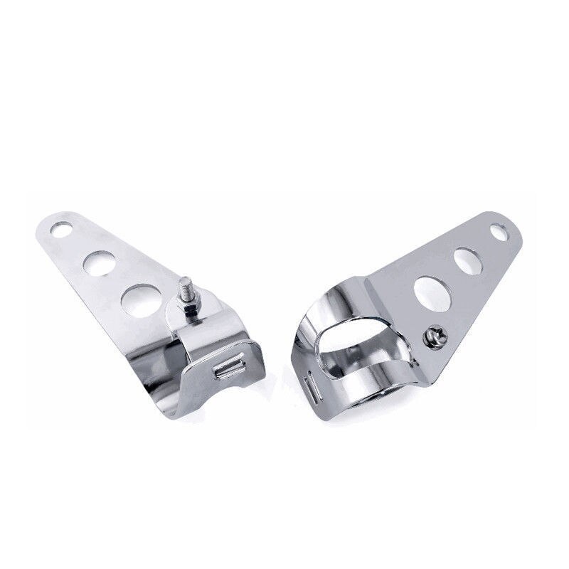 Universal Motorcycle Front Double Twin Round Headlight HeadLamp with Mounting Bracket Motorcycle Double Headlight: Style 7