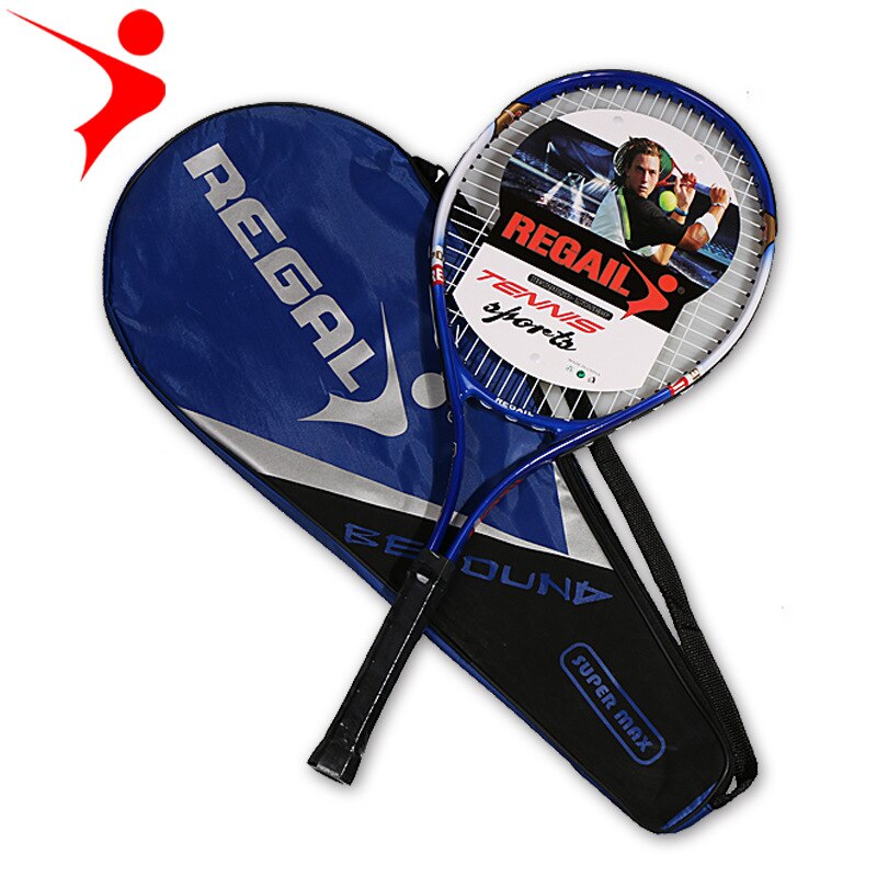 ZOUZHAN Tennis racket single double beginner suit male and female college student trainer adult student racket manufacturer: Blue