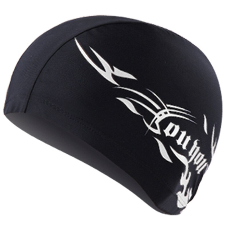 Gorros de natación para hombres y mujeres adultos, gorro de piscina deportivo de pelo largo, elástico, impermeable, tela de PU, protege las orejas, tamaño libre: 03