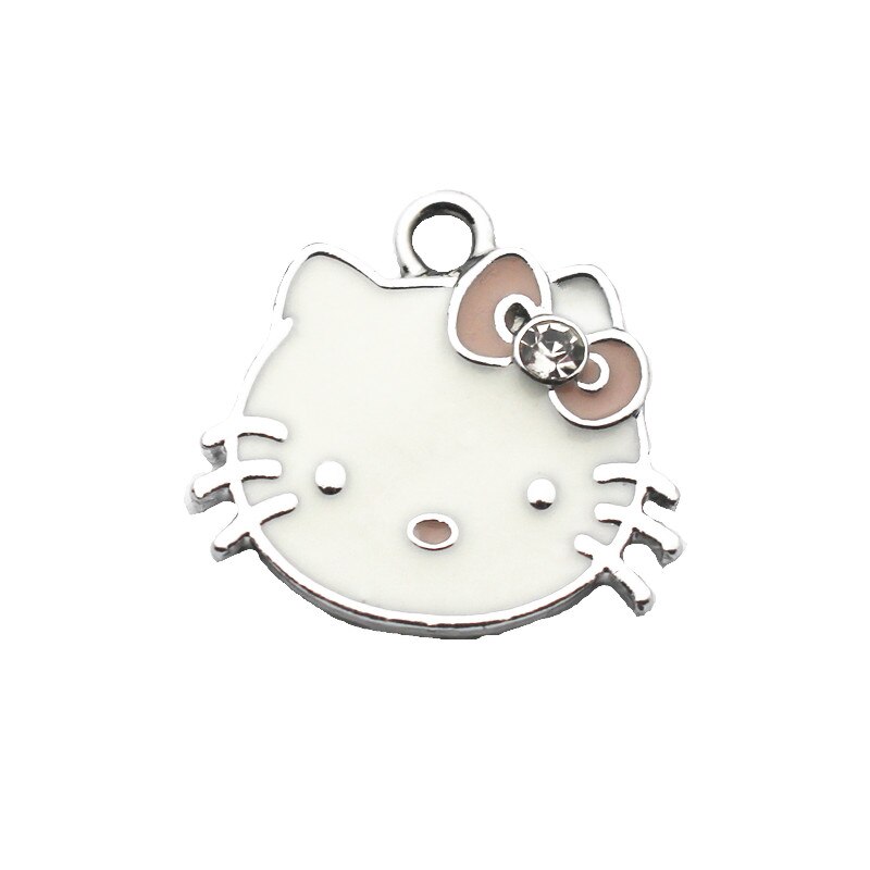 Newest 10pcs/lot cat Dangle Charms crystal charms Pendant Lobster Clasp Hanging For Bracelet Charm Necklace: 1