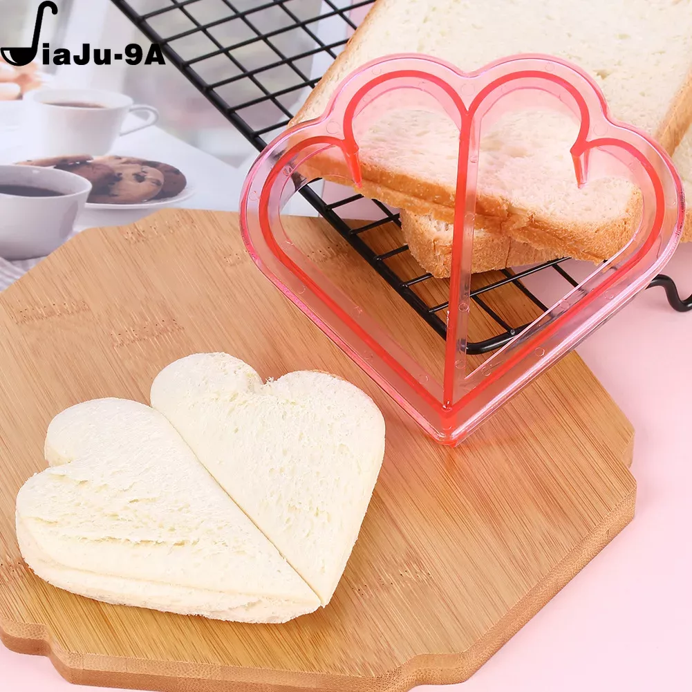 Cortadores de sándwiches para niños, molde de plástico para cortar pan de comida, sellador, cortador de almuerzo, para niños, accesorios de cocina: Verde claro