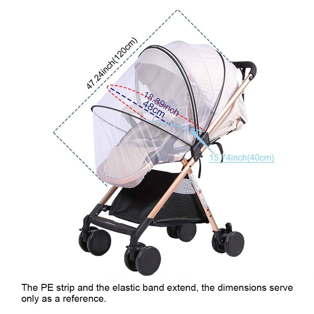 Universal- Moskito Netz Baby Kinderwagen Insekt Netz mit Reißverschluss für Tragetasche Baby-reisebett Kinderwagen
