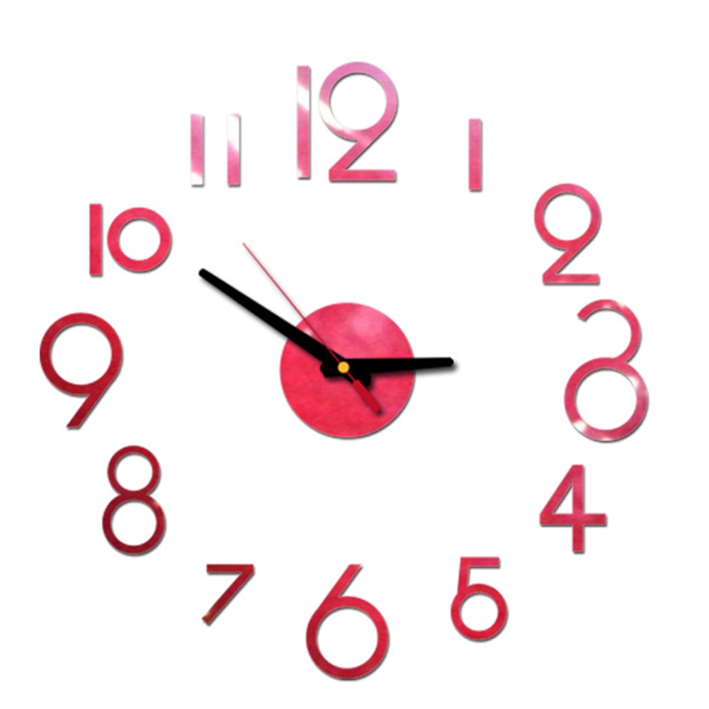 Silent Simple Full Digital For Home Large Decorative Modern DIY Wall Clock Acrylic Mirror Convenient Bedroom