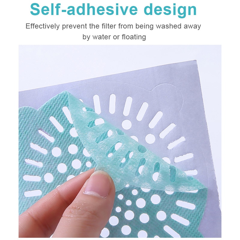 Filtro de agua desechable para desagüe de suelo no tejido, 10 Uds., filtro para el pelo, filtro para el pelo, JAN88