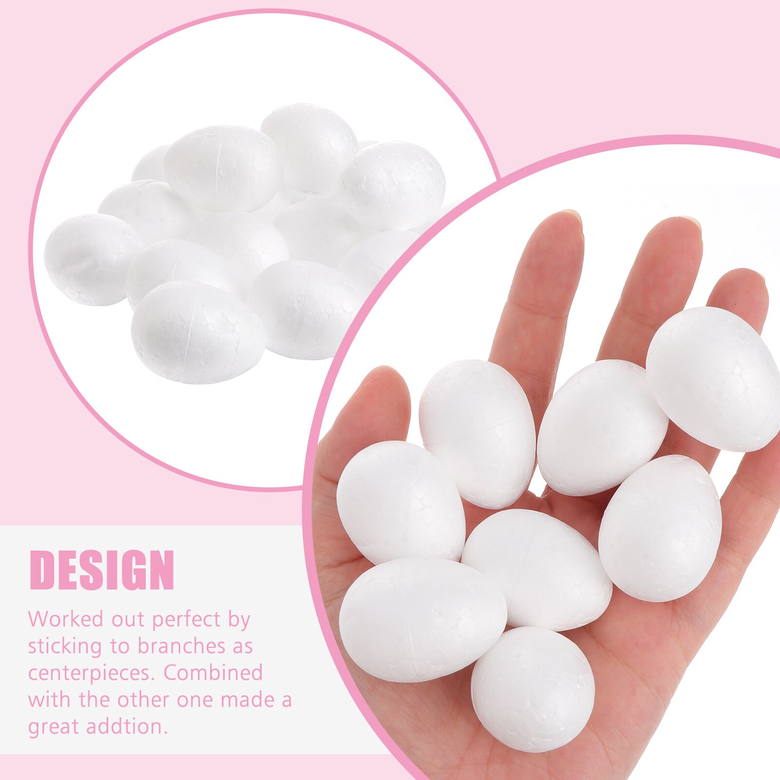 50pcs 3.5cm Durafoam Eggs Styrofoam DIY Easter Egg Crafts Eggs