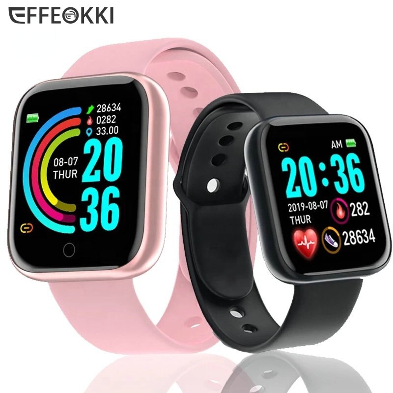 2022 d20 smartwatches für damen und herren  y68 fitness-tracker mit herzfrequenzmesser und blutdruckmessung für android und ios