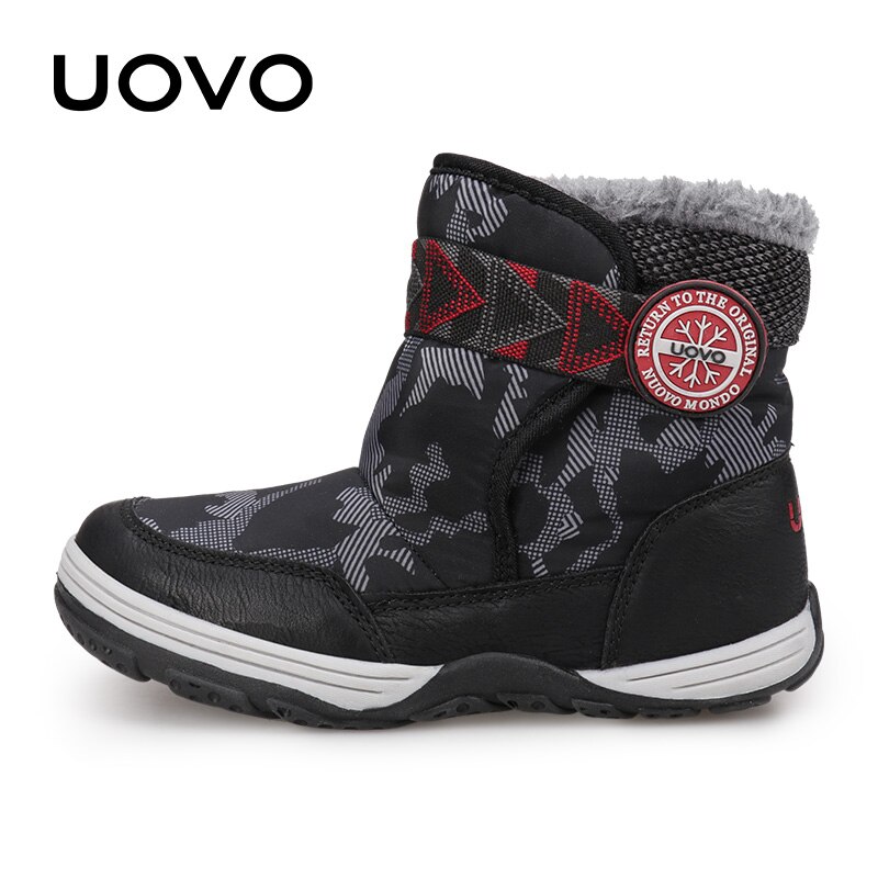 Uvo – bottes d&#39;hiver pour enfants, chaussures chaudes de neige à la en peluche pour garçons et filles, taille #28-36,