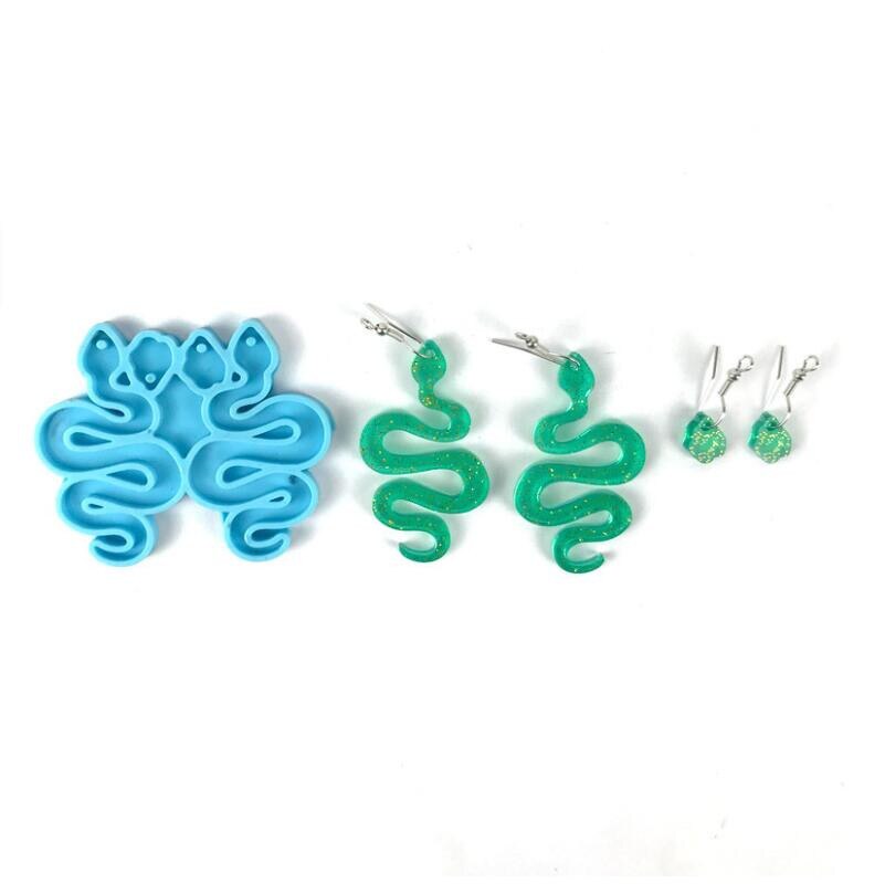 Super Glossy Snake Earrings mould Resin Silicone Mold DIY Epoxy Mould Decoration Keychain