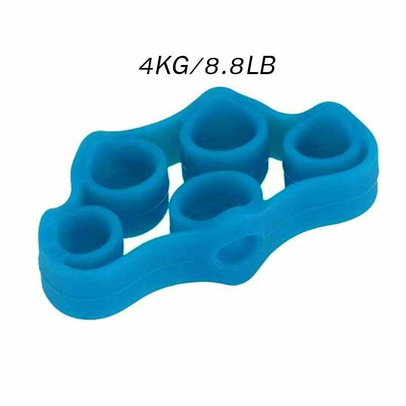 Anillo de tracción de silicona para dedo + bandas de resistencia para entrenamiento, anillo de goma, expansor de agarre de mano, antebrazo, muñeca, entrenamiento carpiano: Light Blue F