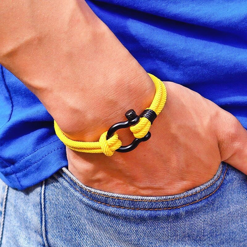 Nueva Pulsera para hombre, pulsera de cuerda de la suerte de 4mm para hombre, para novio, Brazalete de supervivencia al aire libre, Pulseira Masculina, Pulsera de cadena de cordón