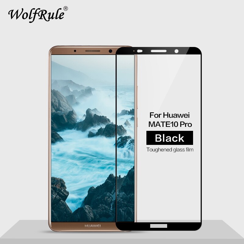 2 stuks Screen Protector Glas Voor Huawei Mate 10 Pro Gehard Glas Voor Huawei Mate 10 Pro Volledige Cover Glas voor Huawei Mate 10Pro: Black