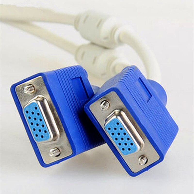 Cable divisor RGB VGA SVGA macho a 2 VGA dos HDB15 hembra, adaptador de extensión con núcleo VGA, convertidor de conector